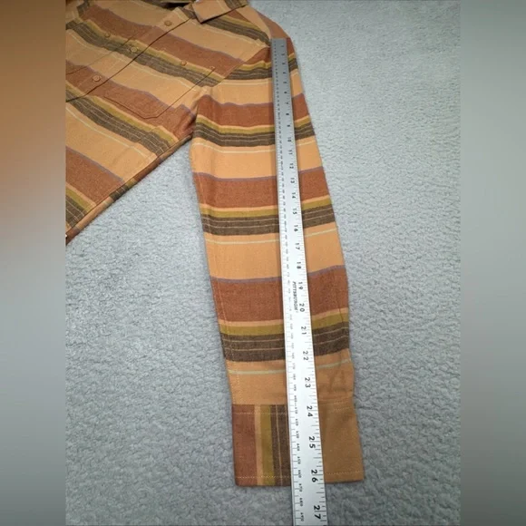 The North Face Shirt Men S Flannel Plaid Orange Multi  Organic Fiber Outdoor NWT - Picture 7 of 15